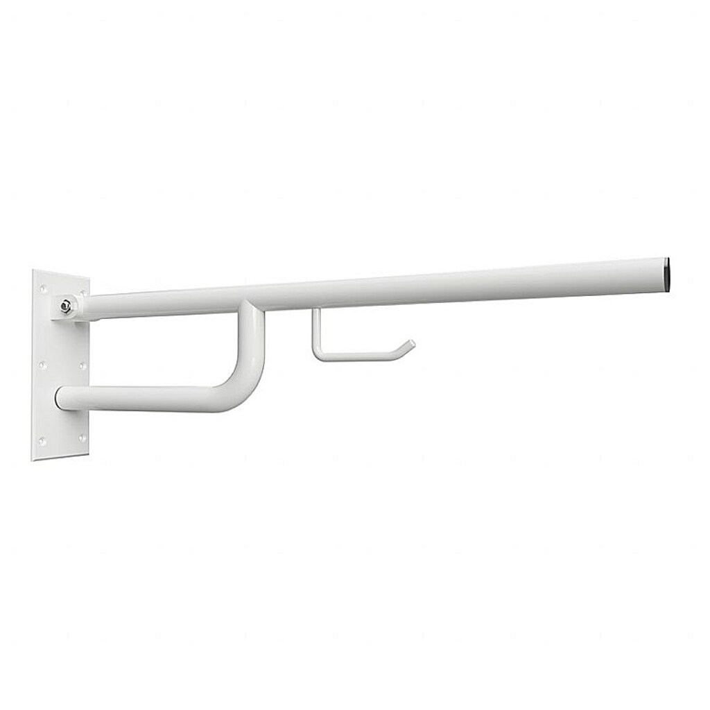 Brillantbad BELP Stützklappgriff mit Toilettenpapierhalter Eisen Weiß 100x250x760 mm, 120 kg Traglast für Bad & WC >> zum Bohren