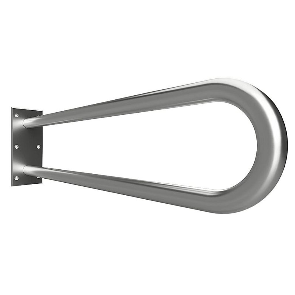 Brillantbad BELP St&uuml;tzgriff in U-Form Edelstahl geb&uuml;rstet 100x250x766 mm, 120 kg Traglast f&uuml;r Bad & WC >> zum Bohren - Bild 1