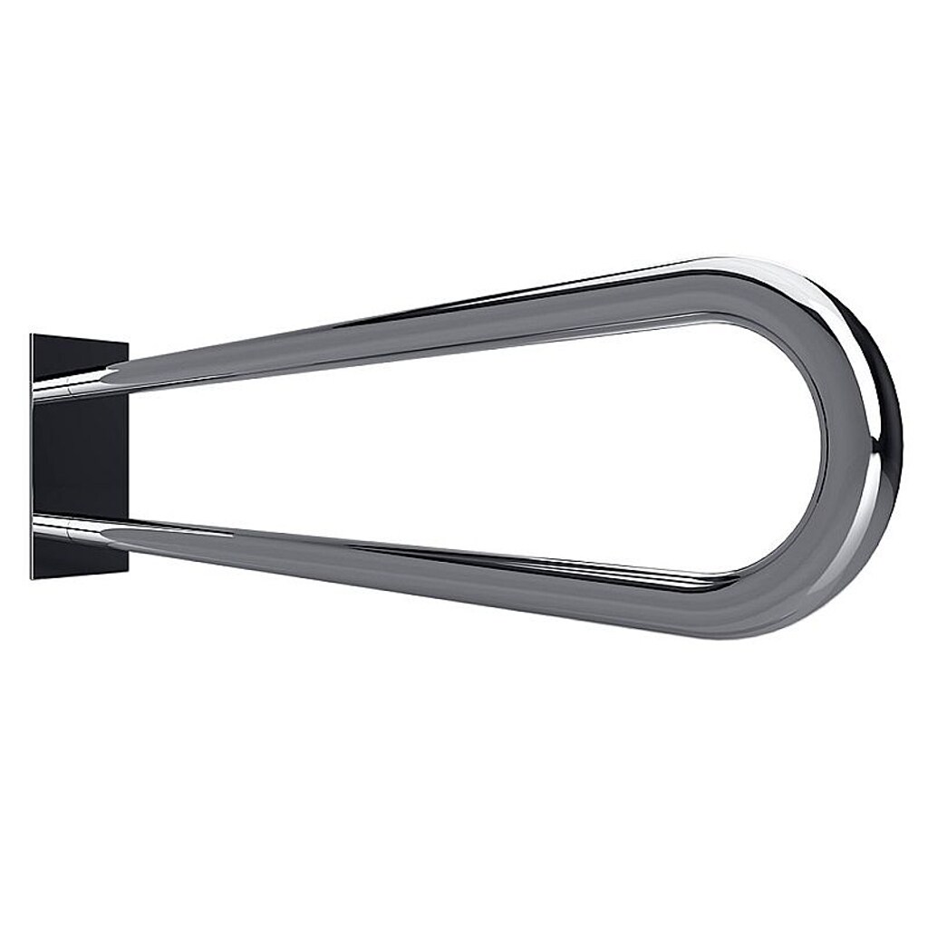 Brillantbad BELP Stützgriff in U-Form Edelstahl poliert mit Abdeckung 100x250x829 mm, 120 kg Traglast für Bad & WC >> zum Bohren