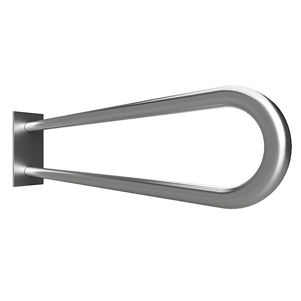 Brillantbad BELP Stützgriff in U-Form Edelstahl gebürstet mit Abdeckung 103x253x829 mm, 120 kg Traglast für Bad & WC >> zum Bohren