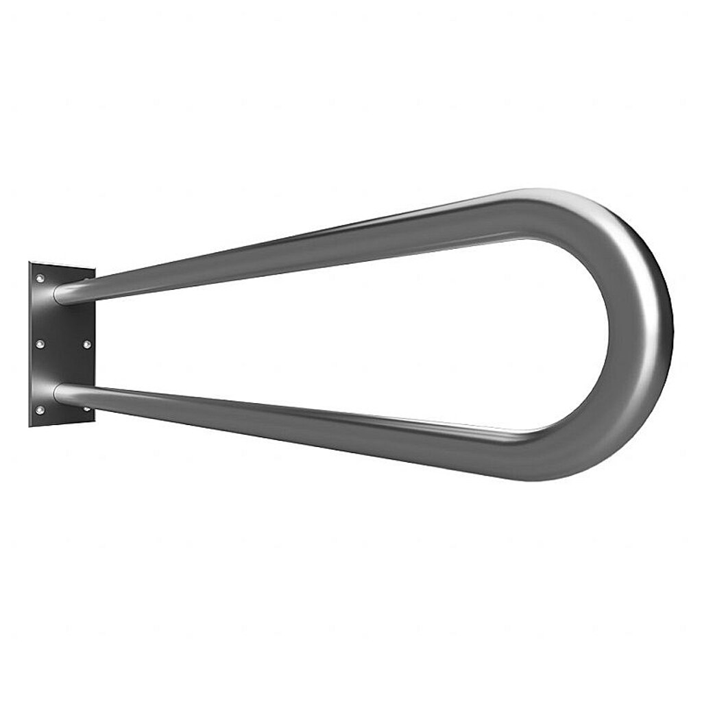 Brillantbad BELP St&uuml;tzgriff in U-Form Edelstahl geb&uuml;rstet 100x250x866 mm, 120 kg Traglast f&uuml;r Bad & WC >> zum Bohren - Bild 1