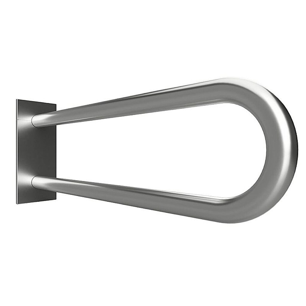 Brillantbad BELP Stützgriff in U-Form Edelstahl gebürstet mit Abdeckung 103x253x866 mm, 120 kg Traglast für Bad & WC >> zum Bohren