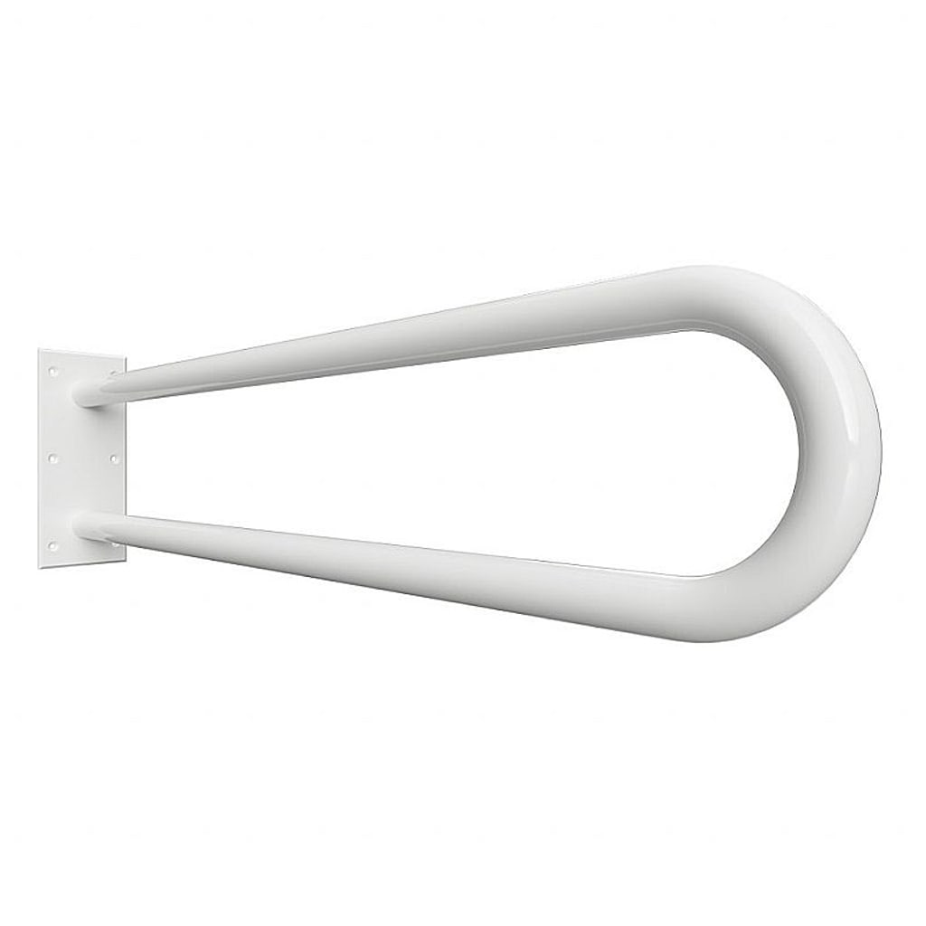 Brillantbad BELP St&uuml;tzgriff in U-Form Eisen Wei&szlig; 100x250x866 mm, 120 kg Traglast f&uuml;r Bad & WC >> zum Bohren - Bild 1