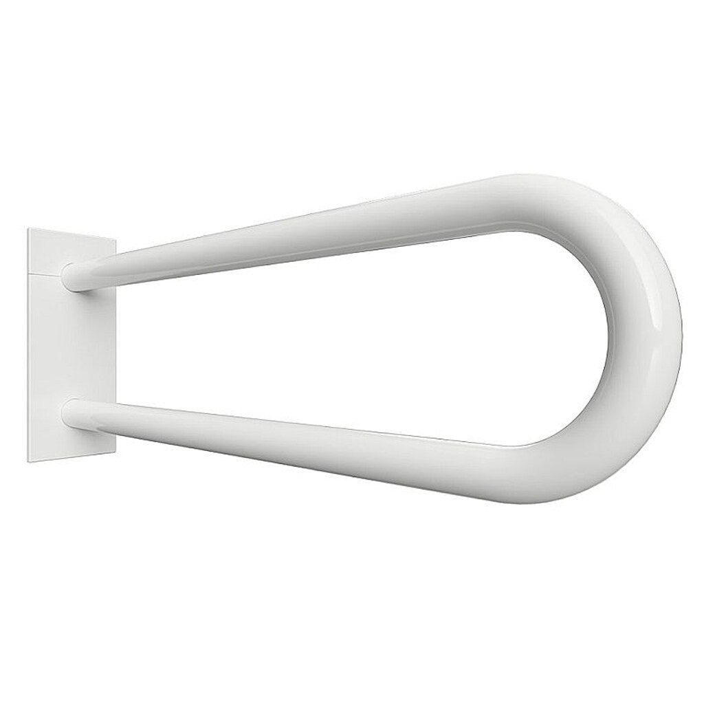 Brillantbad BELP Stützgriff in U-Form Eisen Weiß mit Abdeckung 103x253x866 mm, 120 kg Traglast für Bad & WC >> zum Bohren