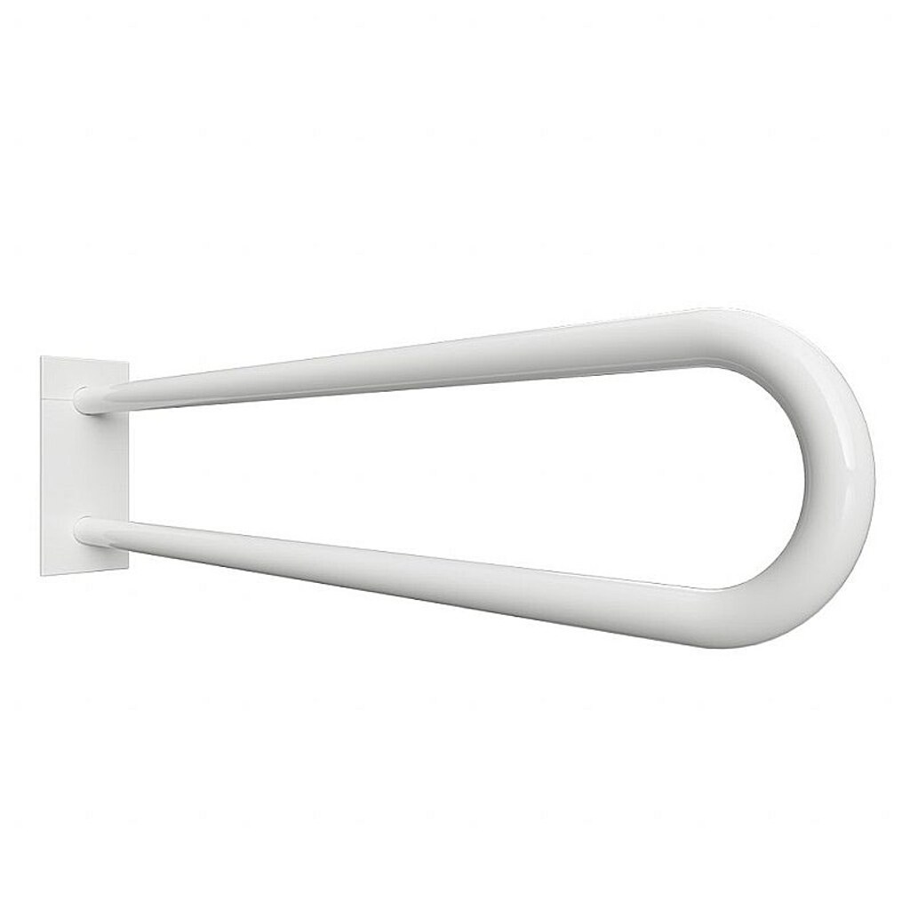 Brillantbad BELP Stützgriff in U-Form Eisen Weiß mit Abdeckung 103x253x916 mm, 120 kg Traglast für Bad & WC >> zum Bohren
