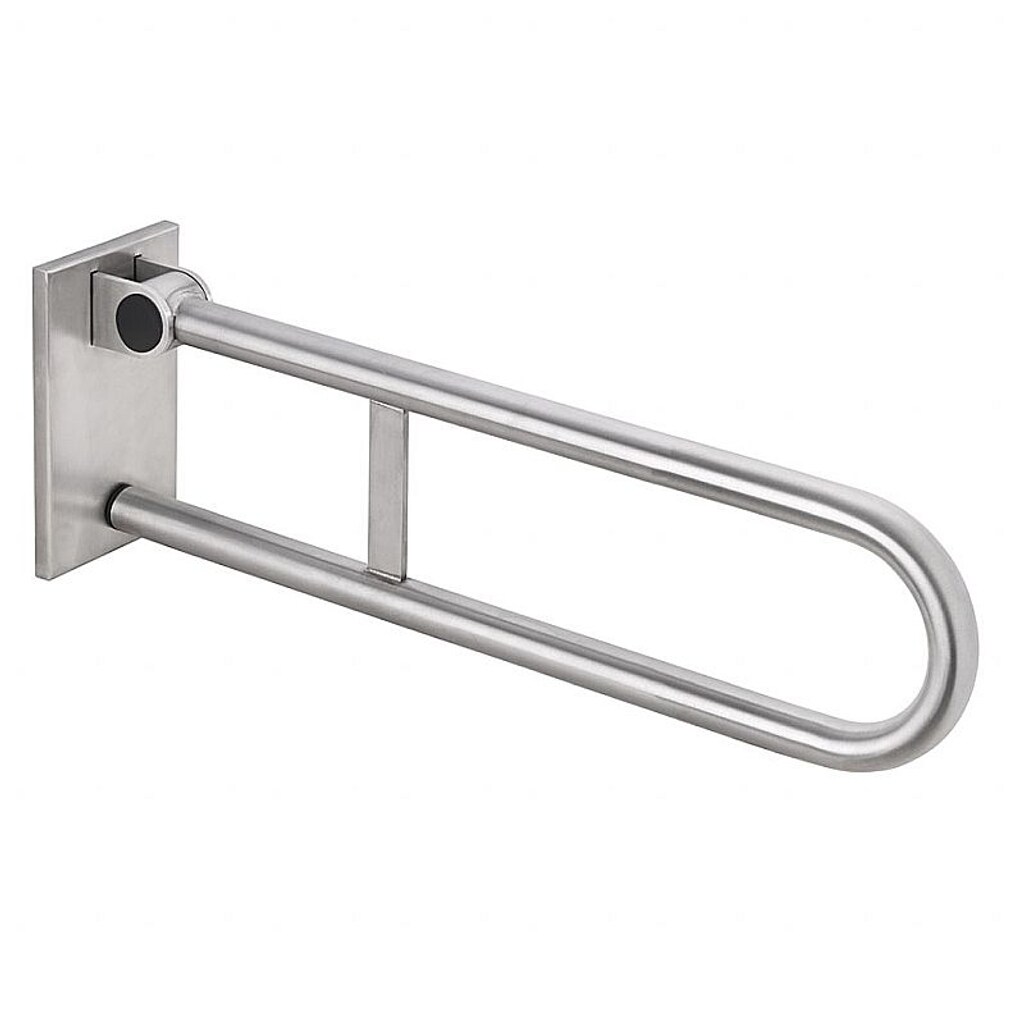 Brillantbad BELP Stützklappgriff in U-Form abnehmbar Edelstahl gebürstet mit Abdeckung 120x225x616 mm, 120 kg Traglast für Bad & WC >> zum Bohren