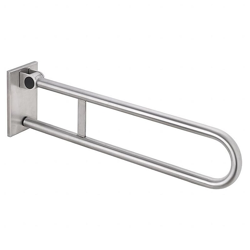 Brillantbad BELP Stützklappgriff in U-Form abnehmbar Edelstahl gebürstet mit Abdeckung 120x225x829 mm, 120 kg Traglast für Bad & WC >> zum Bohren