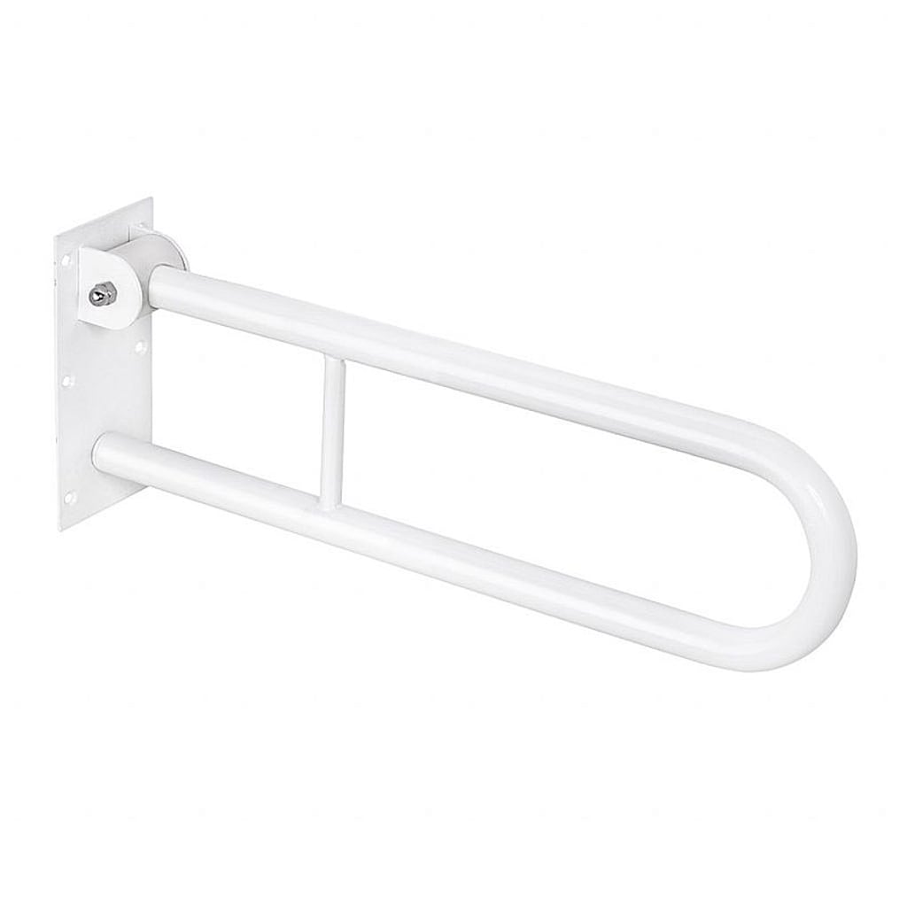 Brillantbad BELP St&uuml;tzklappgriff in U-Form Eisen Wei&szlig; 100x250x616 mm, 120 kg Traglast f&uuml;r Bad & WC >> zum Bohren - Bild 1