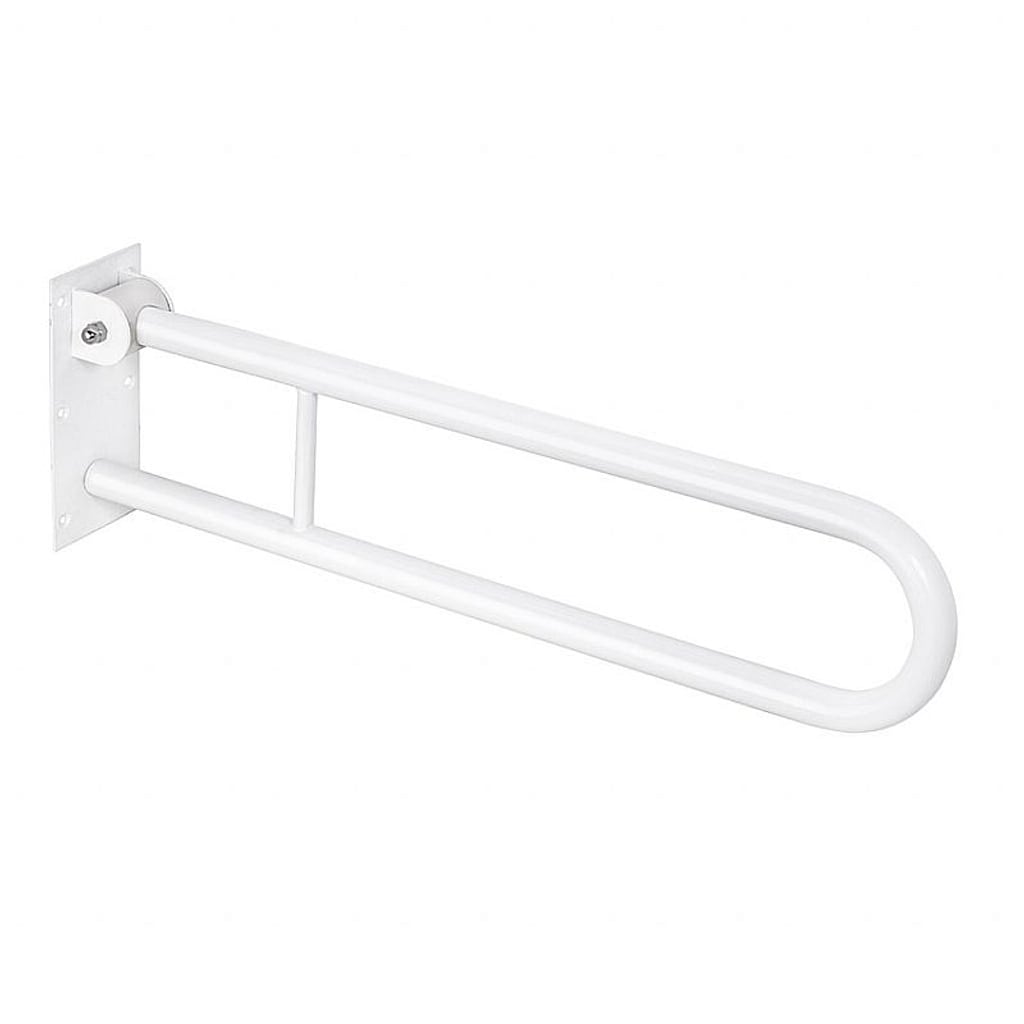 Brillantbad BELP St&uuml;tzklappgriff in U-Form Eisen Wei&szlig; 100x250x829 mm, 120 kg Traglast f&uuml;r Bad & WC >> zum Bohren - Bild 1