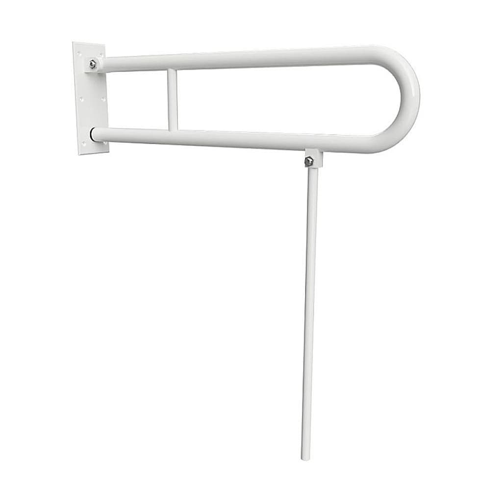 Brillantbad BELP St&uuml;tzklappgriff in U-Form mit Standfu&szlig; Eisen Wei&szlig; 100x800x766 mm, 120 kg Traglast f&uuml;r Bad & WC >> zum Bohren - Bild 1