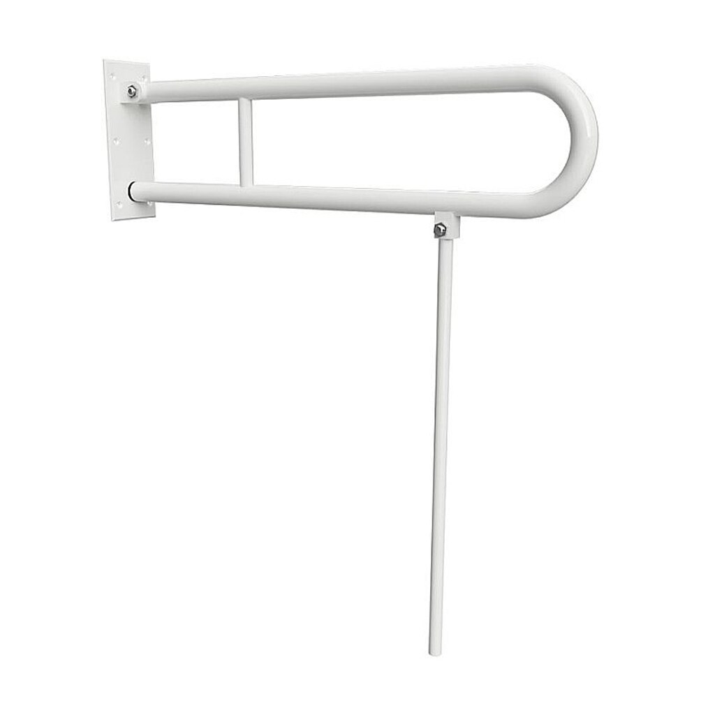 Brillantbad BELP Stützklappgriff in U-Form mit Standfuß Eisen Weiß 100x800x766 mm, 120 kg Traglast für Bad & WC >> zum Bohren