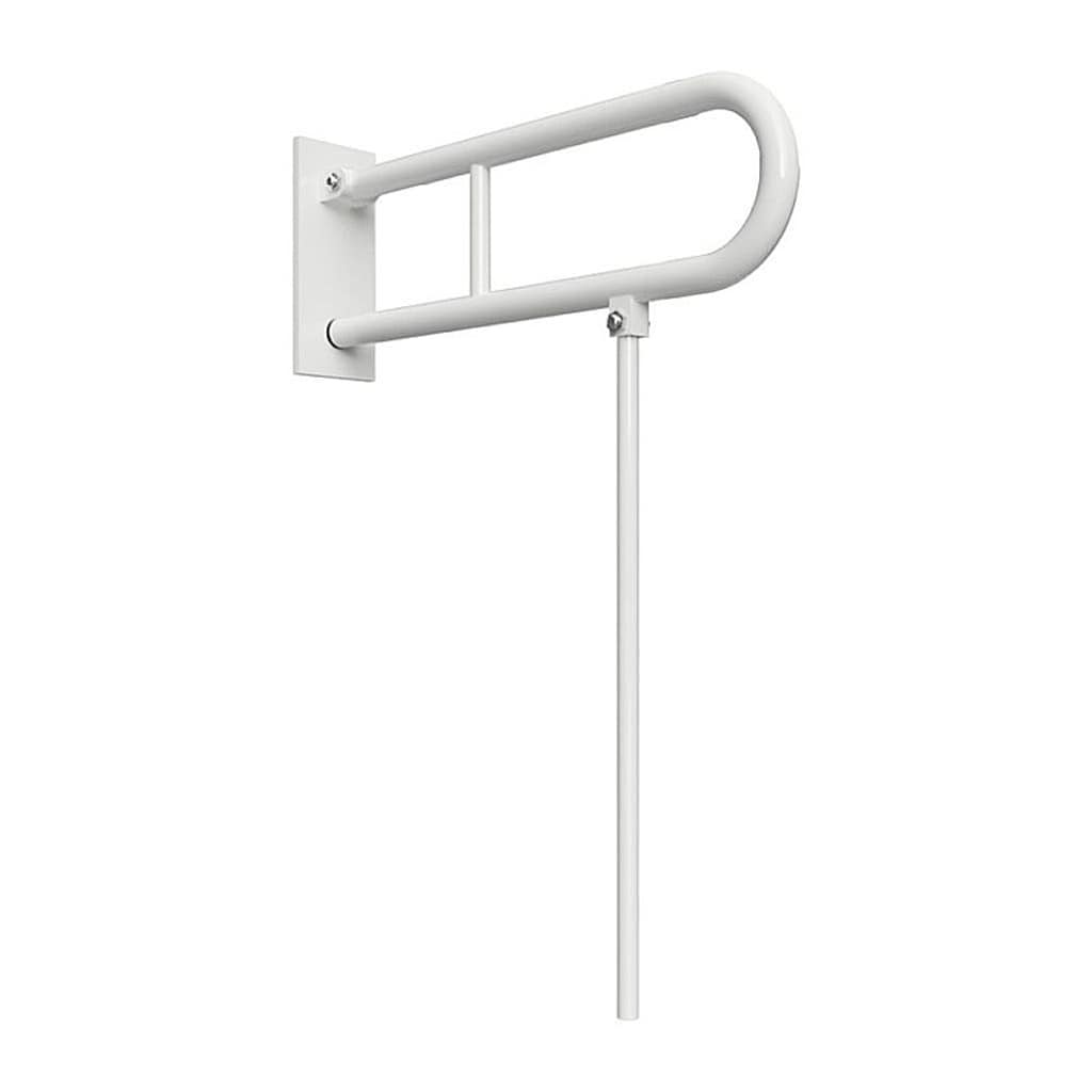 Brillantbad BELP St&uuml;tzklappgriff in U-Form mit Standfu&szlig; Eisen Wei&szlig; mit Abdeckung 100x800x766 mm, 120 kg Traglast f&uuml;r Bad & WC >> zum Bohren - Bild 1