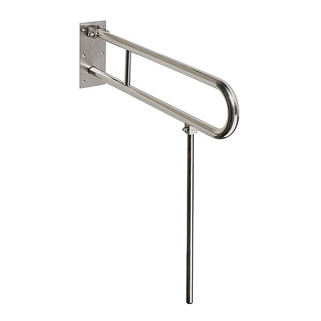 Brillantbad BELP Stützklappgriff in U-Form mit Standfuß Edelstahl gebürstet 100x800x829 mm, 120 kg Traglast für Bad & WC >> zum Bohren