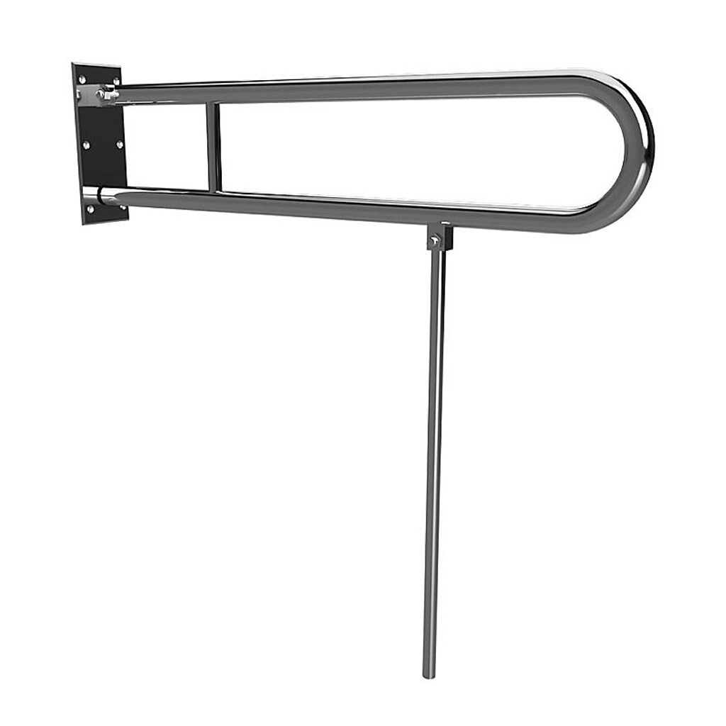 Brillantbad BELP Stützklappgriff in U-Form mit Standfuß Edelstahl poliert 100x800x866 mm, 120 kg Traglast für Bad & WC >> zum Bohren