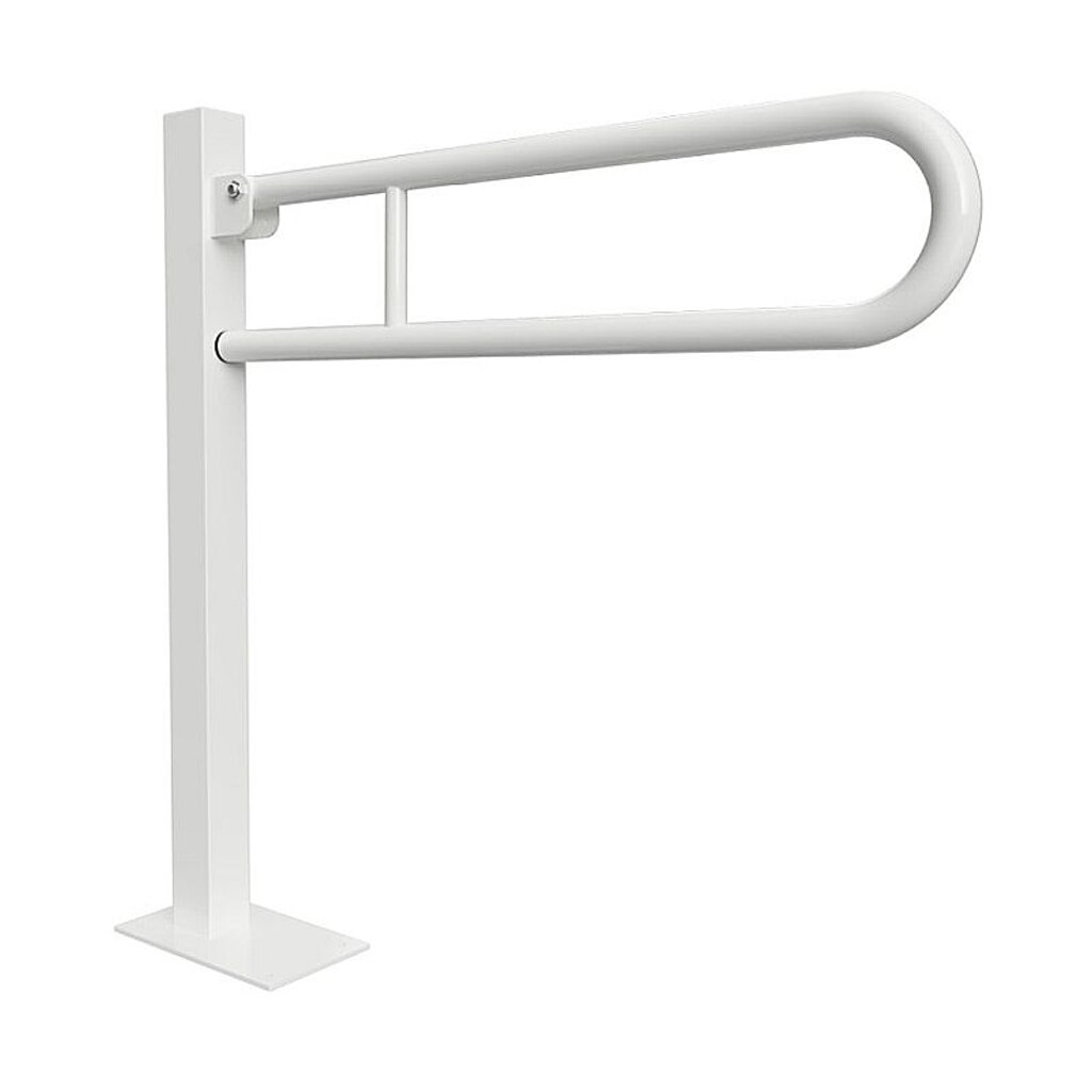 Brillantbad BELP St&uuml;tzklappgriff in U-Form Bodenmontage Eisen Wei&szlig; 150x870x972 mm, 120 kg Traglast f&uuml;r Bad & WC >> zum Bohren - Bild 1