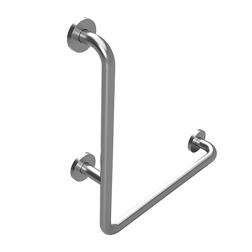 Brillantbad BELP Haltegriff Links Edelstahl gebürstet mit Abdeckung 630x680x110 mm, 120 kg Traglast für Bad & WC >> zum Bohren