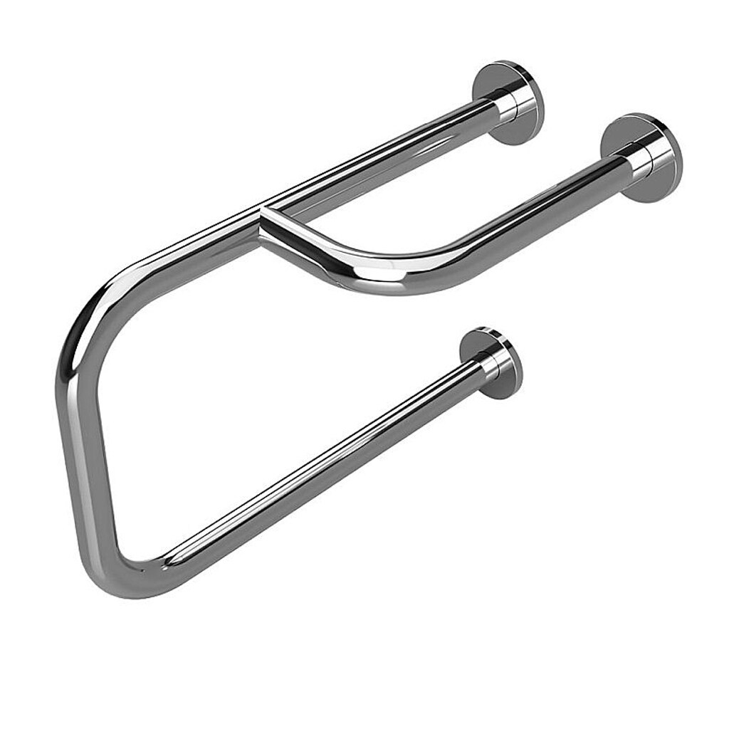 Brillantbad BELP Stützgriff Rechts Edelstahl poliert mit Abdeckung 235x380x516 mm, 120 kg Traglast für Bad & WC >> zum Bohren