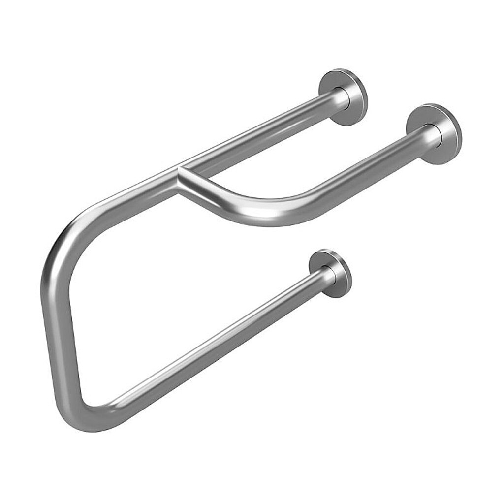 Brillantbad BELP Stützgriff Rechts Edelstahl gebürstet mit Abdeckung 235x380x516 mm, 120 kg Traglast für Bad & WC >> zum Bohren