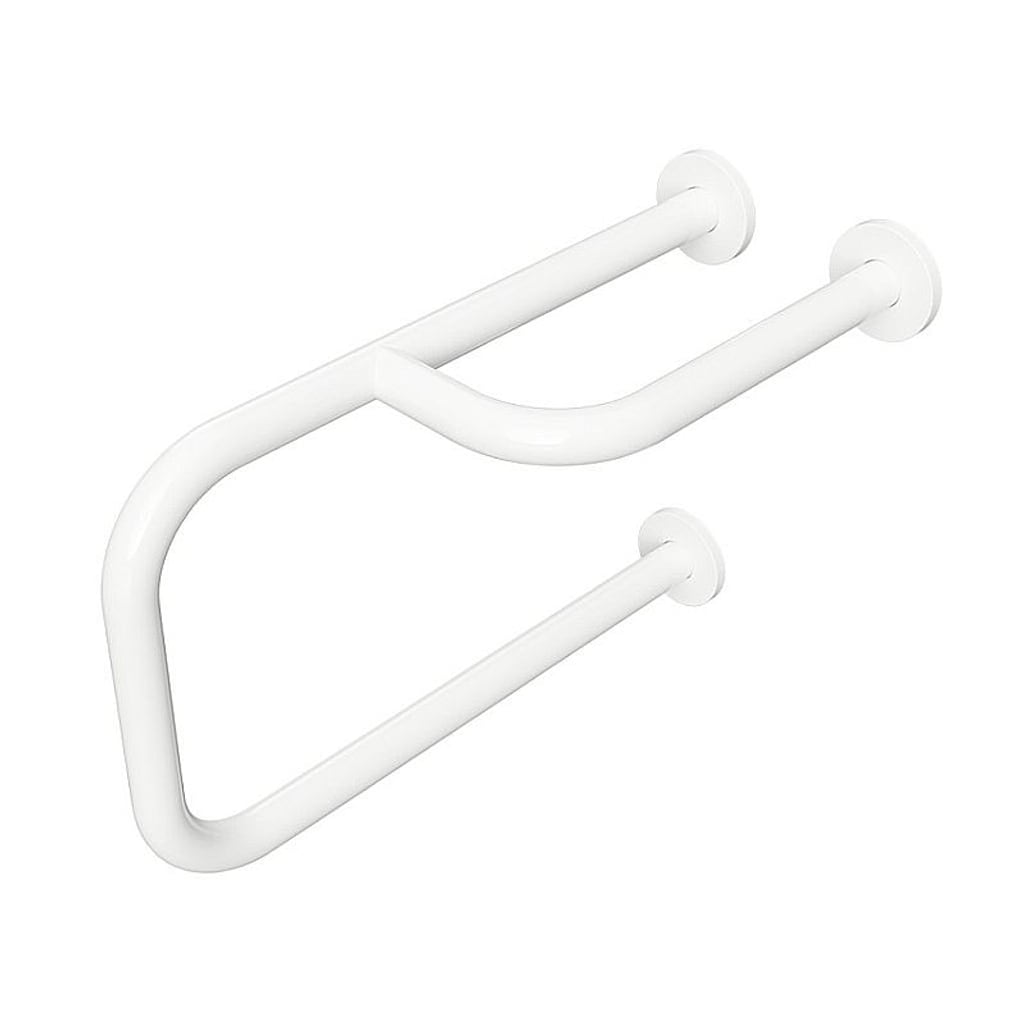 Brillantbad BELP St&uuml;tzgriff Rechts Eisen Wei&szlig; mit Abdeckung 235x380x516 mm, 120 kg Traglast f&uuml;r Bad & WC >> zum Bohren - Bild 1