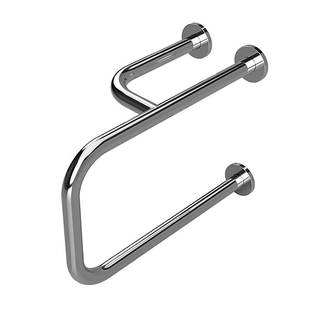 Brillantbad BELP Stützgriff Links Edelstahl poliert mit Abdeckung 235x380x516 mm, 120 kg Traglast für Bad & WC >> zum Bohren