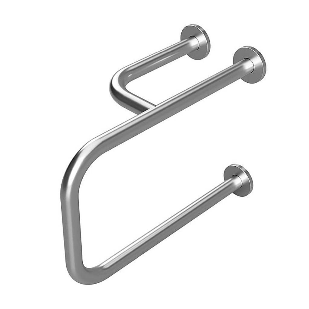 Brillantbad BELP Stützgriff Links Edelstahl gebürstet mit Abdeckung 235x380x516 mm, 120 kg Traglast für Bad & WC >> zum Bohren