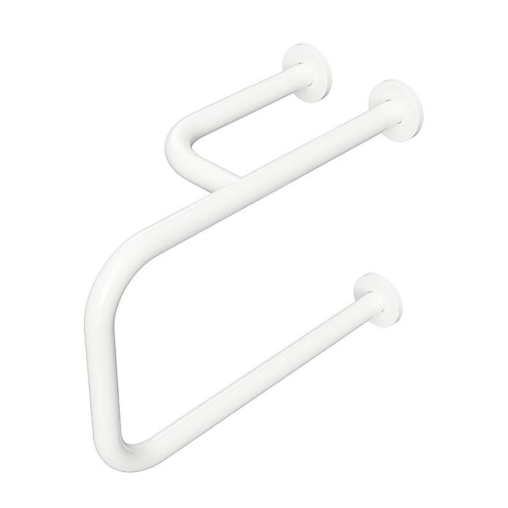 Brillantbad BELP St&uuml;tzgriff Links Eisen Wei&szlig; mit Abdeckung 235x380x516 mm, 120 kg Traglast f&uuml;r Bad & WC >> zum Bohren - Bild 1