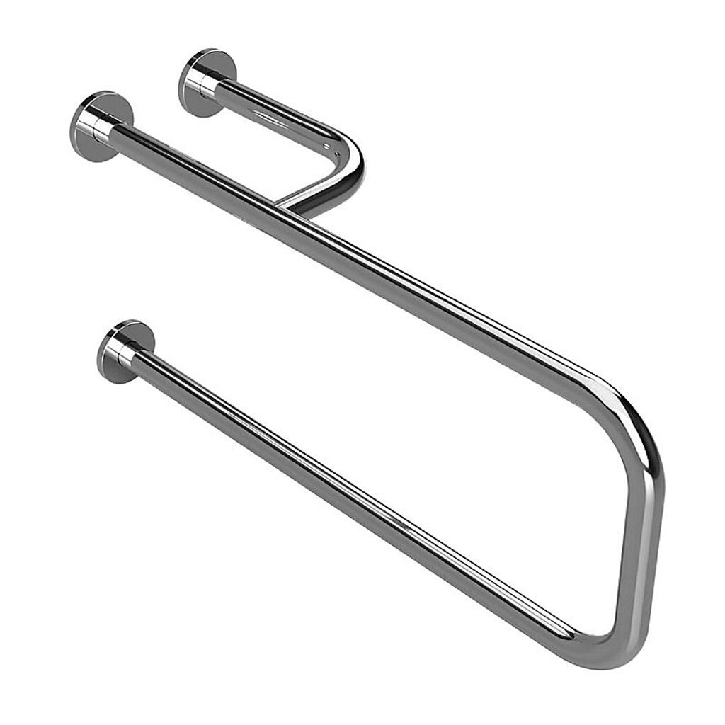 Brillantbad BELP Stützgriff Rechts Edelstahl poliert mit Abdeckung 235x380x776 mm, 120 kg Traglast für Bad & WC >> zum Bohren
