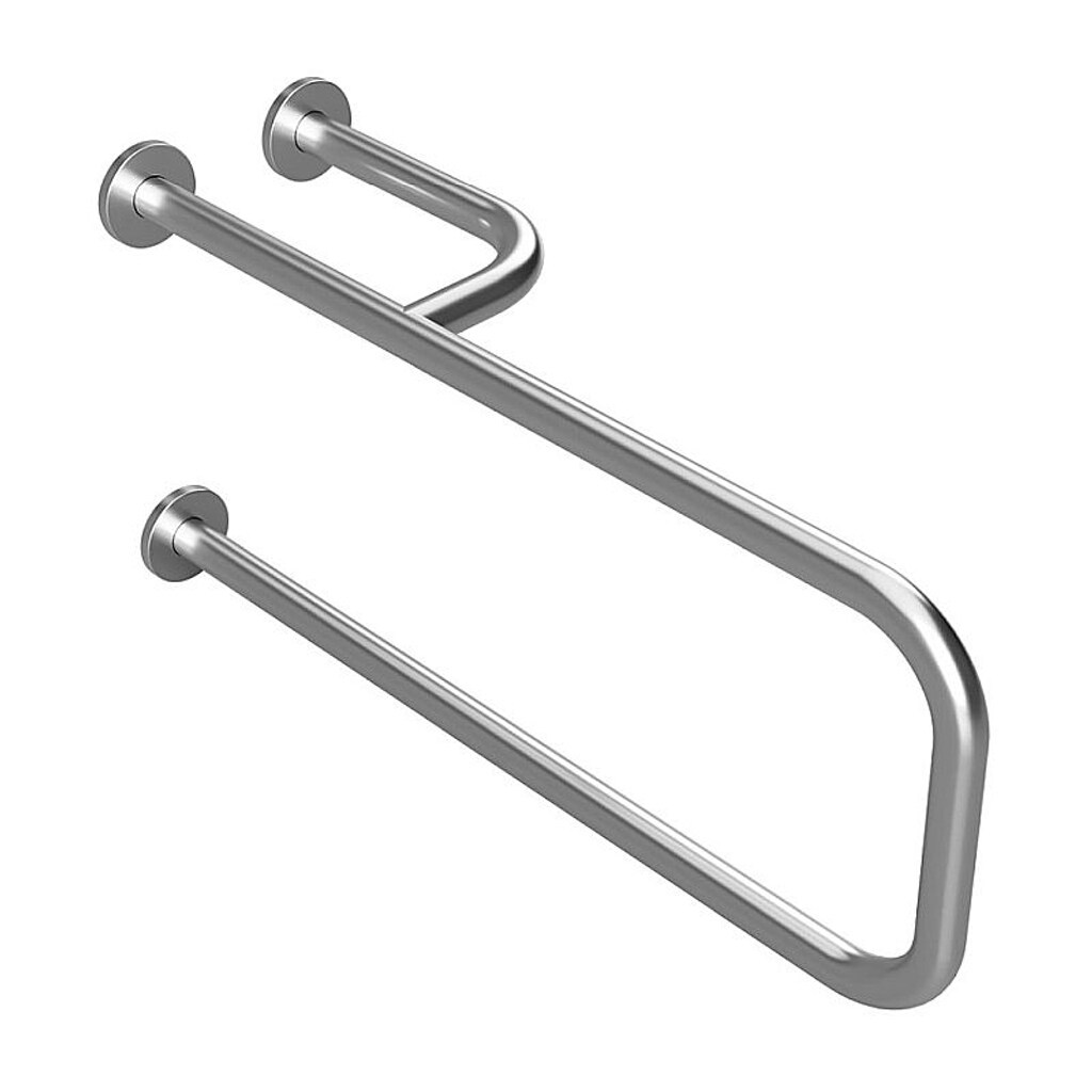 Brillantbad BELP Stützgriff Rechts Edelstahl gebürstet mit Abdeckung 235x380x776 mm, 120 kg Traglast für Bad & WC >> zum Bohren