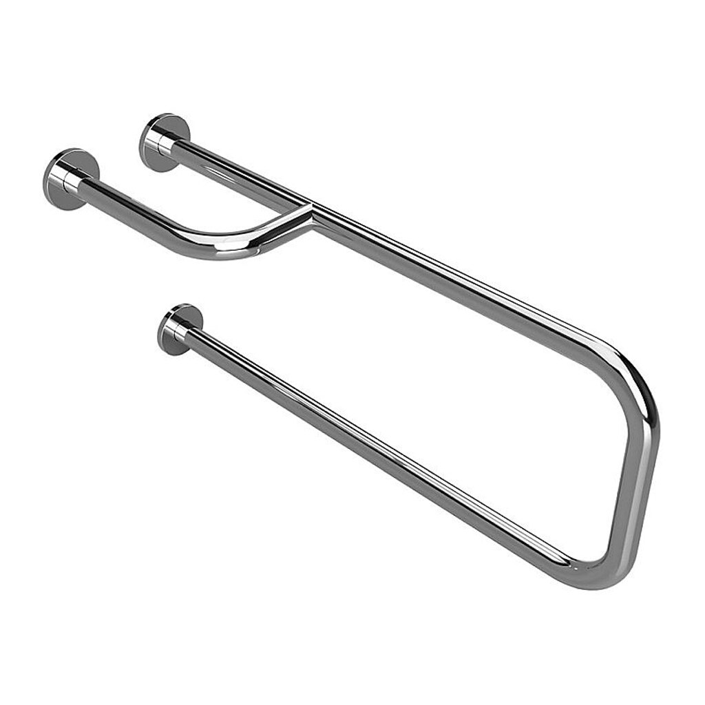 Brillantbad BELP Stützgriff Links Edelstahl poliert mit Abdeckung 235x380x776 mm, 120 kg Traglast für Bad & WC >> zum Bohren
