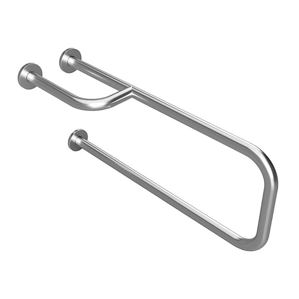 Brillantbad BELP St&uuml;tzgriff Links Edelstahl geb&uuml;rstet mit Abdeckung 235x380x776 mm, 120 kg Traglast f&uuml;r Bad & WC >> zum Bohren - Bild 1