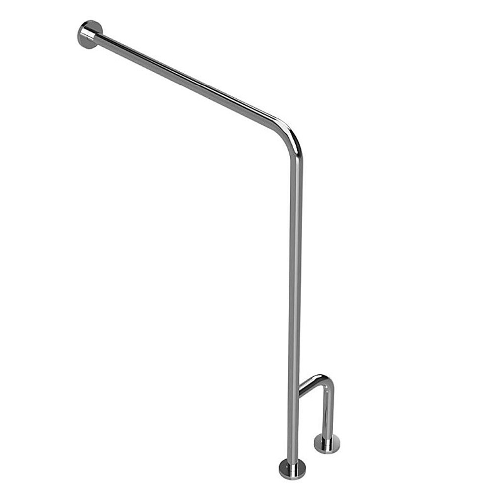 Brillantbad BELP Stützgriff Rechts Edelstahl poliert mit Abdeckung 230x866x840 mm, 120 kg Traglast für Bad & WC >> zum Bohren