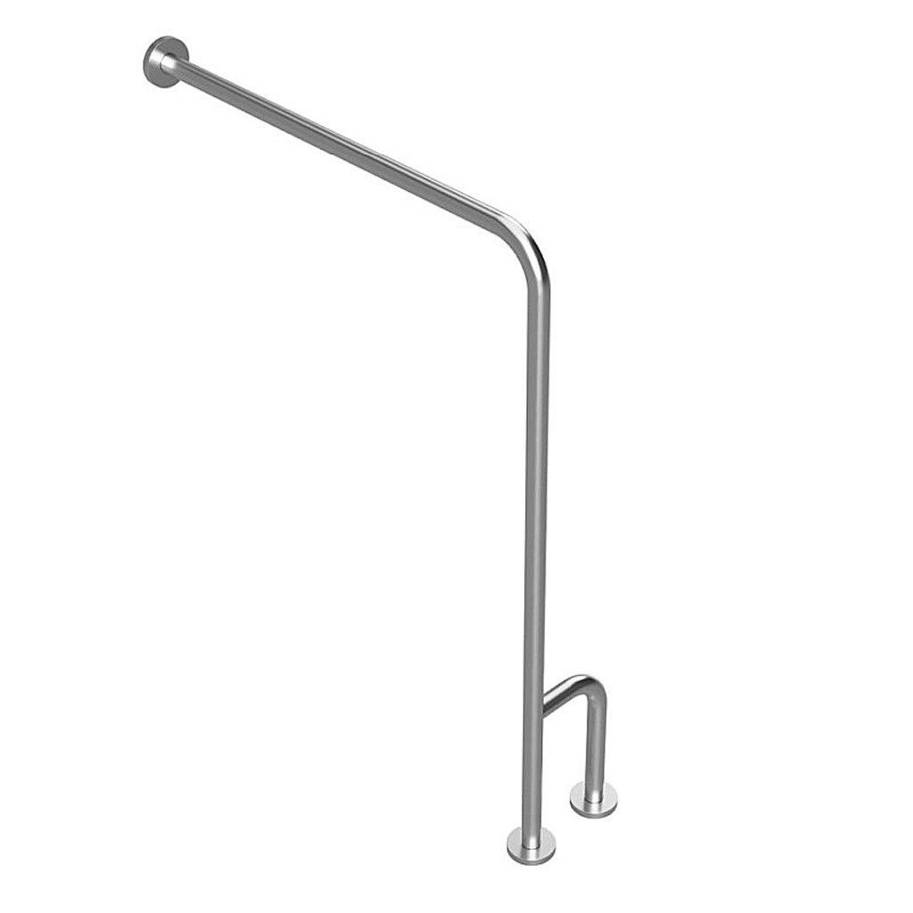 Brillantbad BELP Stützgriff Rechts Edelstahl gebürstet mit Abdeckung 230x866x840 mm, 120 kg Traglast für Bad & WC >> zum Bohren