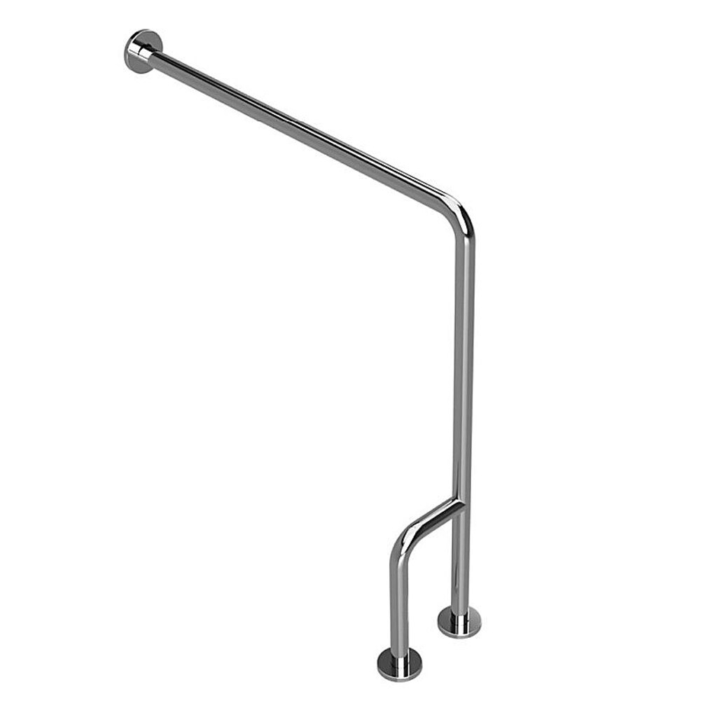 Brillantbad BELP Stützgriff Links Edelstahl poliert mit Abdeckung 230x866x840 mm, 120 kg Traglast für Bad & WC >> zum Bohren