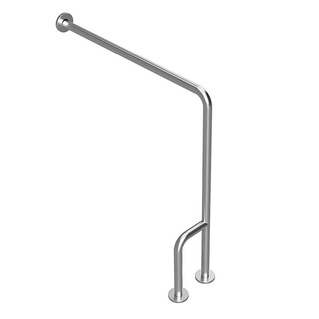 Brillantbad BELP Stützgriff Links Edelstahl gebürstet mit Abdeckung 230x866x840 mm, 120 kg Traglast für Bad & WC >> zum Bohren