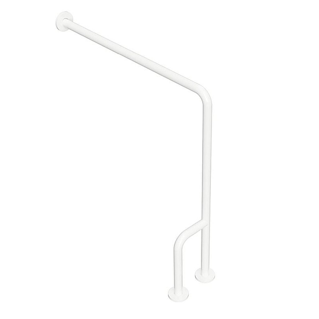 Brillantbad BELP Stützgriff Links Eisen Weiß mit Abdeckung 230x866x840 mm, 120 kg Traglast für Bad & WC >> zum Bohren