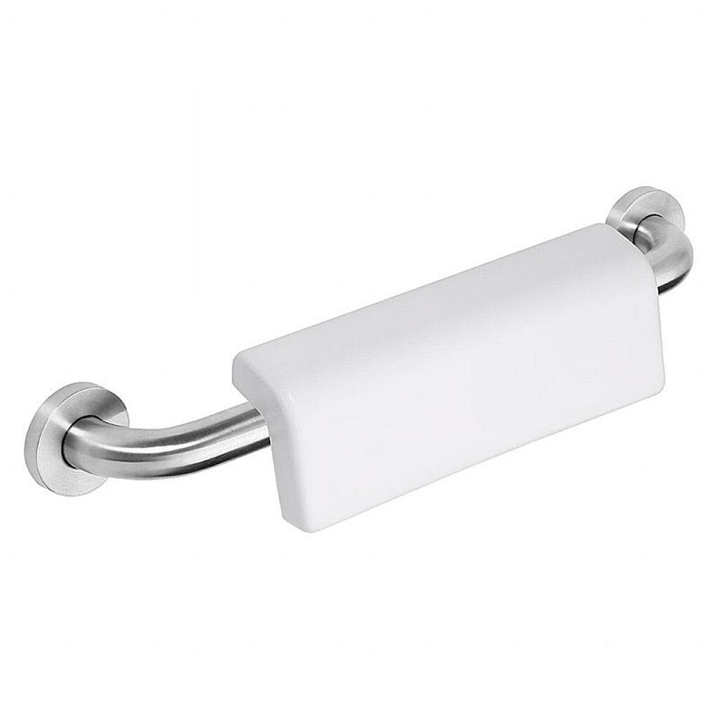 Brillantbad BELP Griff mit Rückenlehne Edelstahl gebürstet Kunststoff mit Abdeckung 580x124x155 mm, 120 kg Traglast für Bad & WC >> zum Bohren