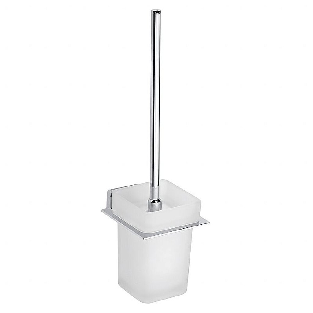 Brillantbad BIKI WC-Bürstengarnitur Chrom Glas poliert 105x375x135 mm für Bad & WC >> zum Bohren | 04250657524145