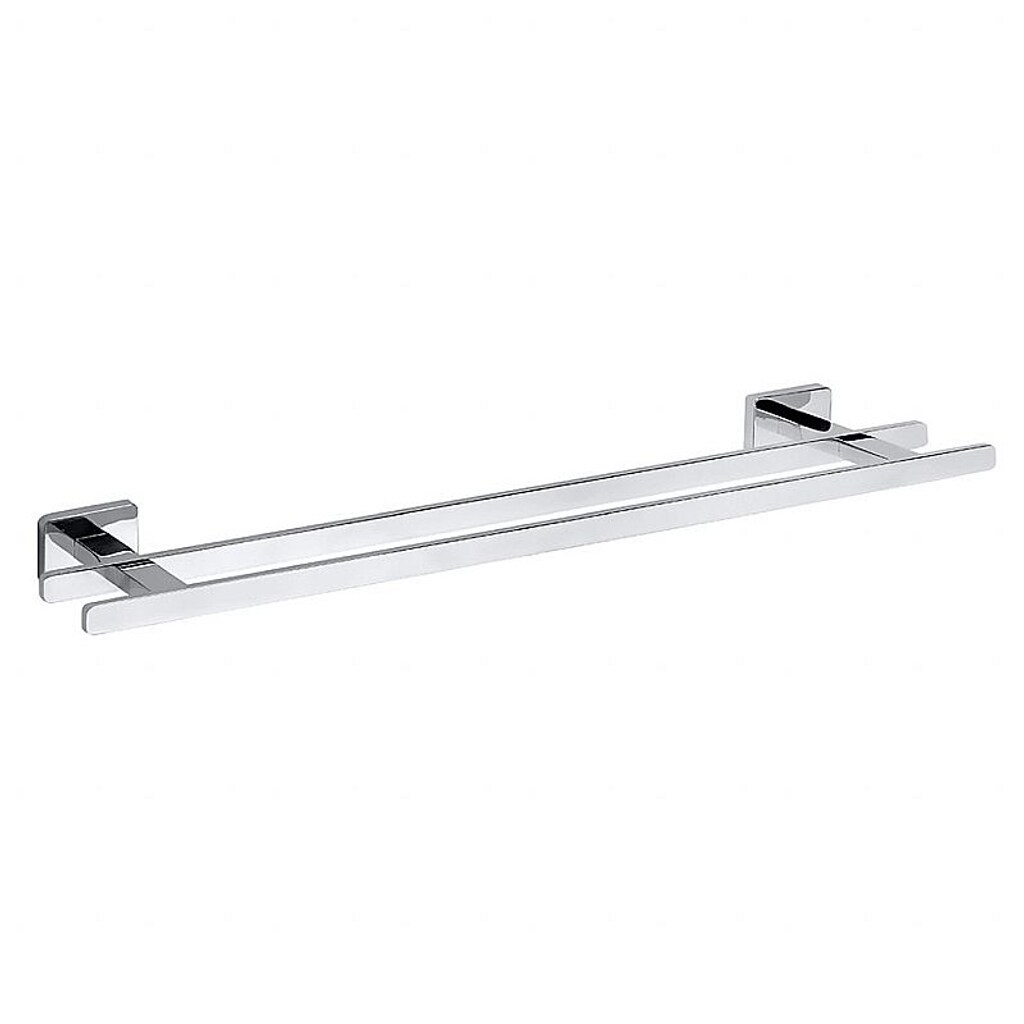 Brillantbad BIKI Doppelhandtuchhalter Chrom poliert 550x36x117 mm für Bad & Küche >> zum Bohren | 04250657524190