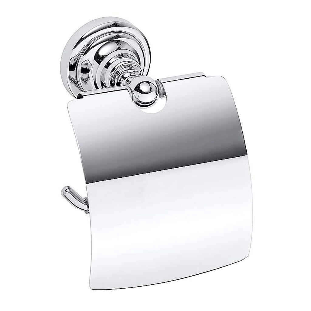 Brillantbad BETRO CHROM Papierrollenhalter mit Deckel Messing Chrom 140x150x100 mm für Bad & WC >> zum Bohren