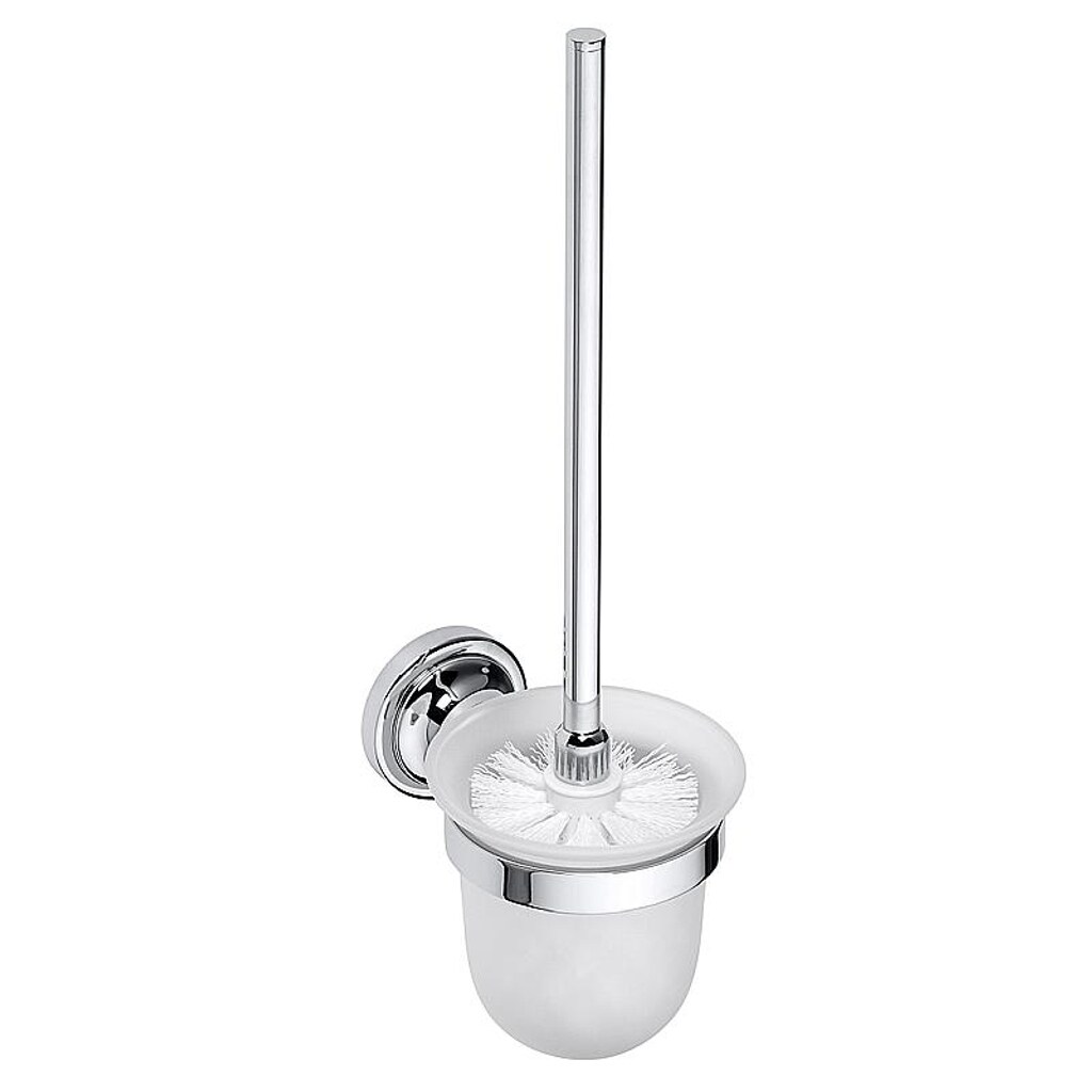 Brillantbad BETRO CHROM WC-Bürstengarnitur Messing Glas Chrom 110x360x145 mm für Bad & WC >> zum Bohren | 04250657524312
