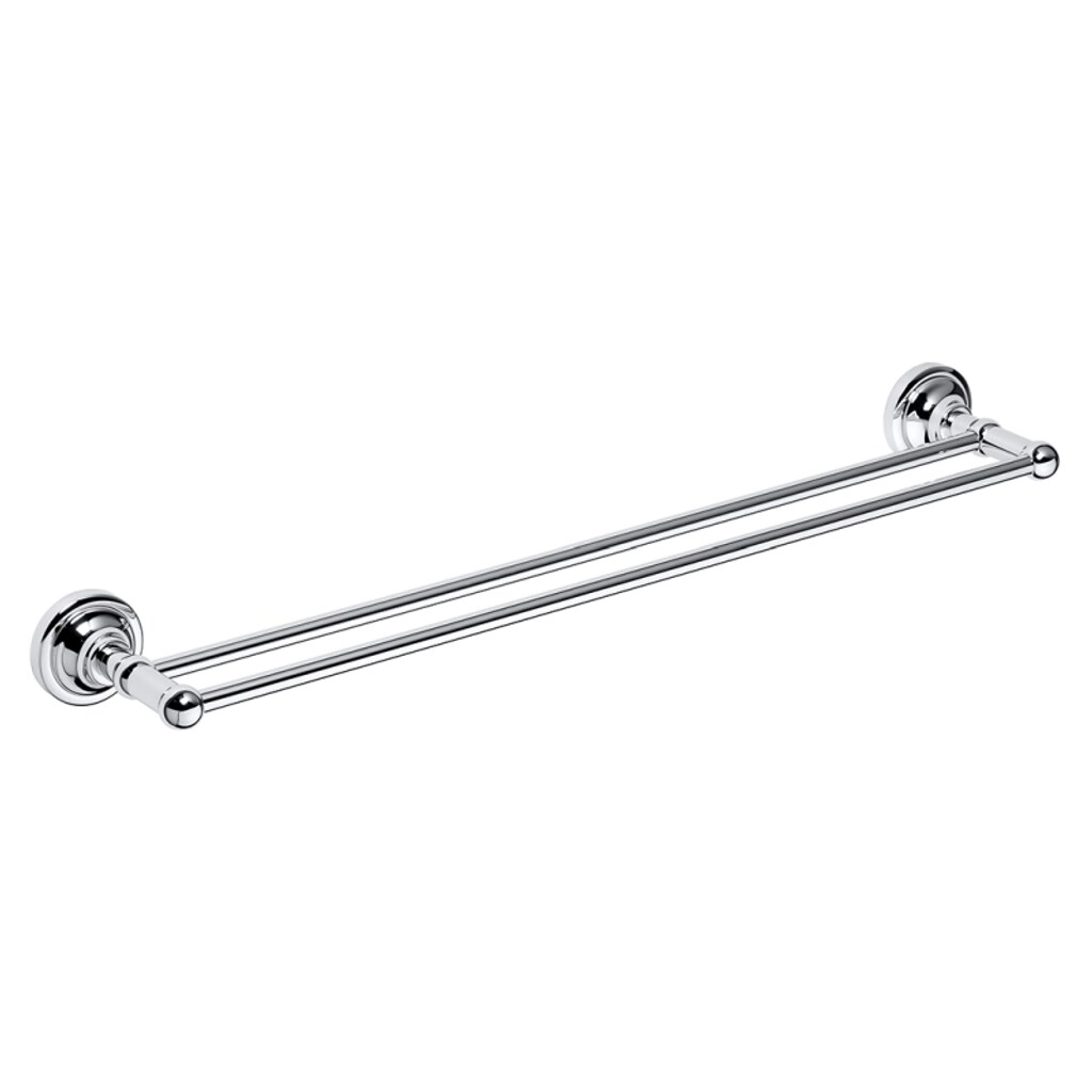 Brillantbad BETRO CHROM Doppelhandtuchhalter Messing Chrom 665x65x120 mm für Bad & Küche >> zum Bohren