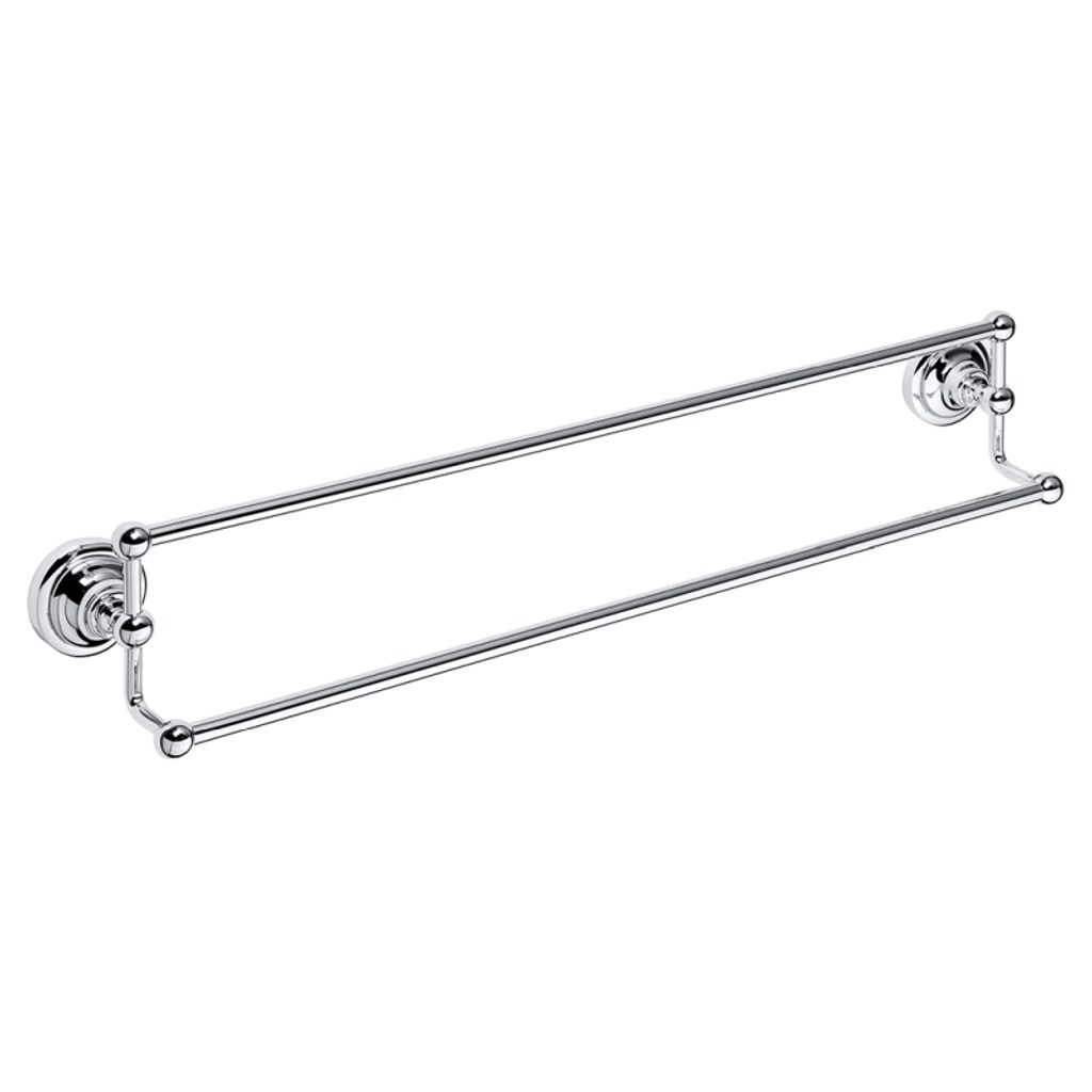 Brillantbad BETRO CHROM Doppelhandtuchhalter Messing Chrom 665x125x115 mm für Bad & Küche >> zum Bohren