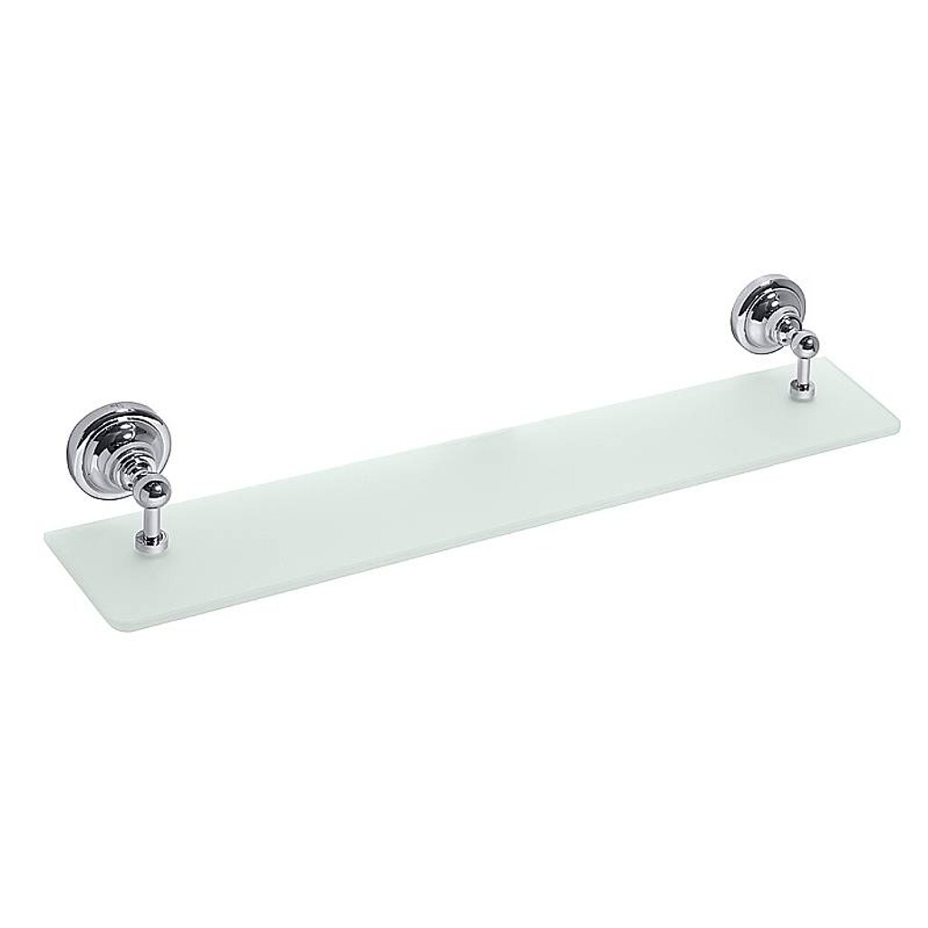 Brillantbad BETRO CHROM Glasablage Messing Glas Chrom 600x87x120 mm für Bad & Küche >> zum Bohren