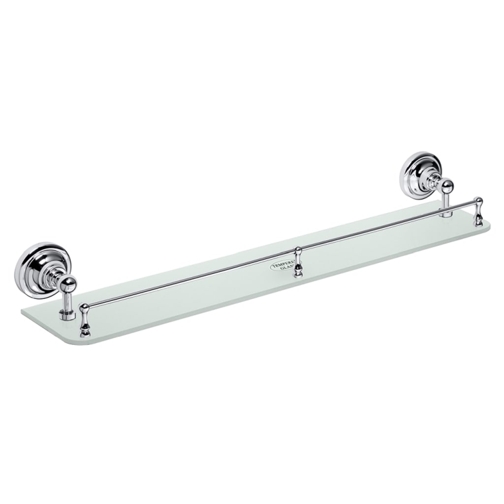 Brillantbad BETRO CHROM Glasablage Messing Glas Chrom 600x90x125 mm f&uuml;r Bad & K&uuml;che >> zum Bohren - Bild 1