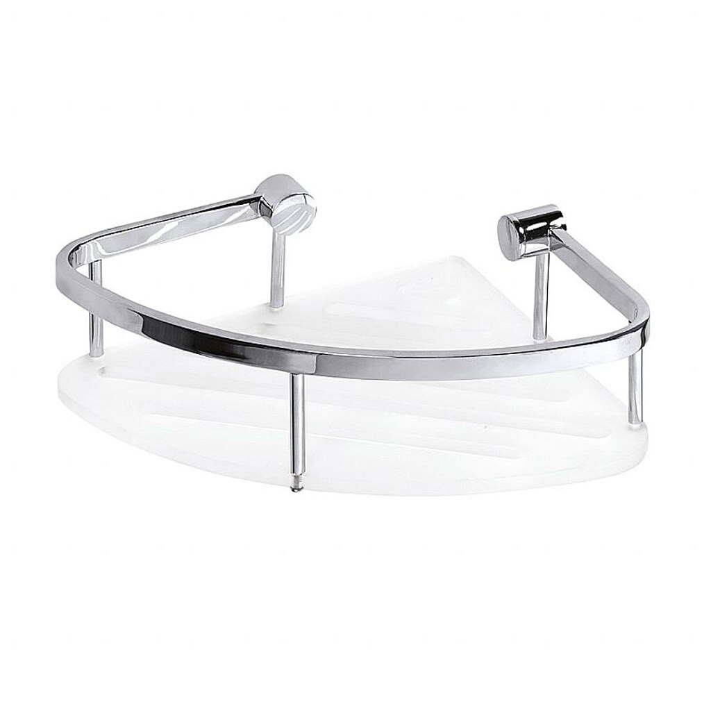 Brillantbad BYTRO Eckseifenkorb Messing Acryl matt Wei&szlig; Chrom 200x265x78 mm f&uuml;r Bad & WC >> zum Bohren - Bild 1