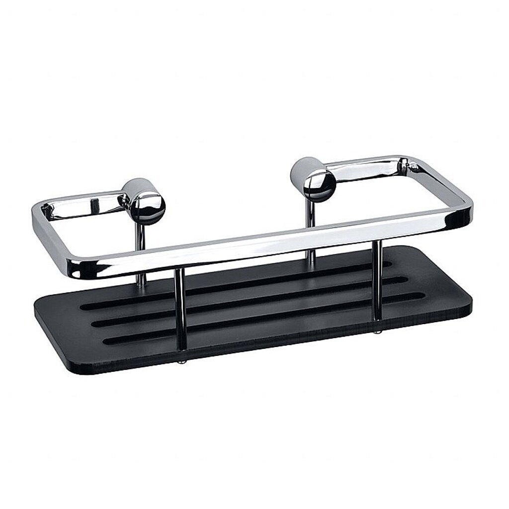 Brillantbad BYTRO Seifenkorb Messing Acryl Schwarz Chrom 110x250x78 mm f&uuml;r Bad & WC >> zum Bohren - Bild 1