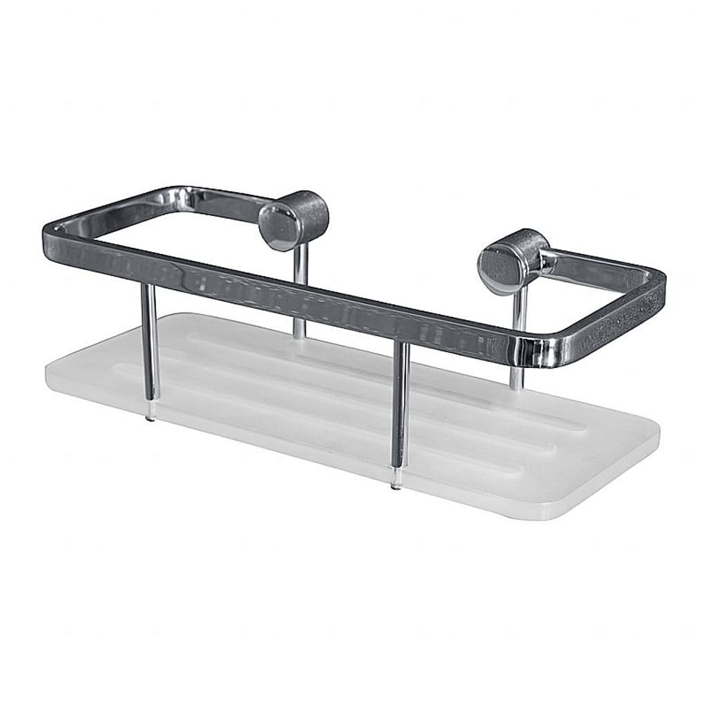 Brillantbad BYTRO Seifenkorb Messing Acryl matt Wei&szlig; Chrom 110x250x75 mm f&uuml;r Bad & WC >> zum Bohren - Bild 1