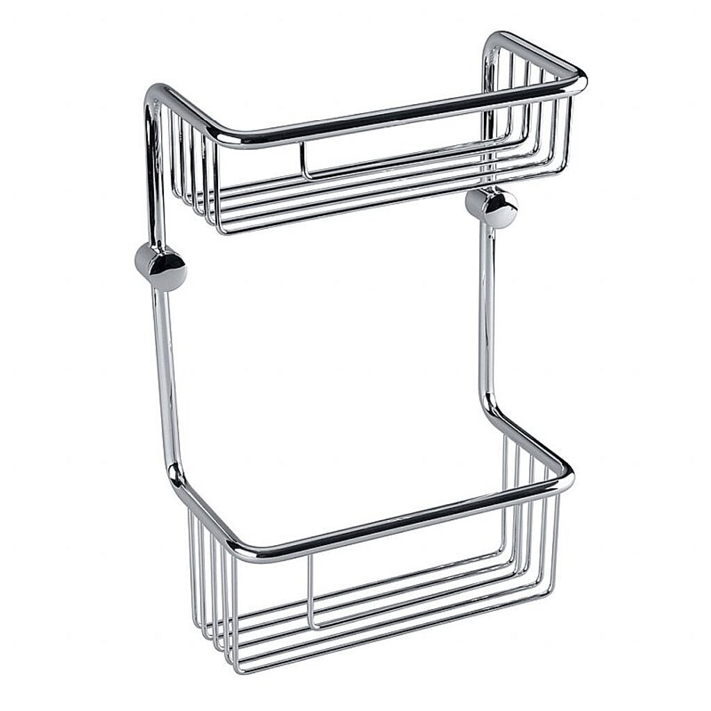 Brillantbad BYTRO Doppelseifenkorb Messing Chrom poliert 116x220x320 mm für Bad & WC >> zum Bohren