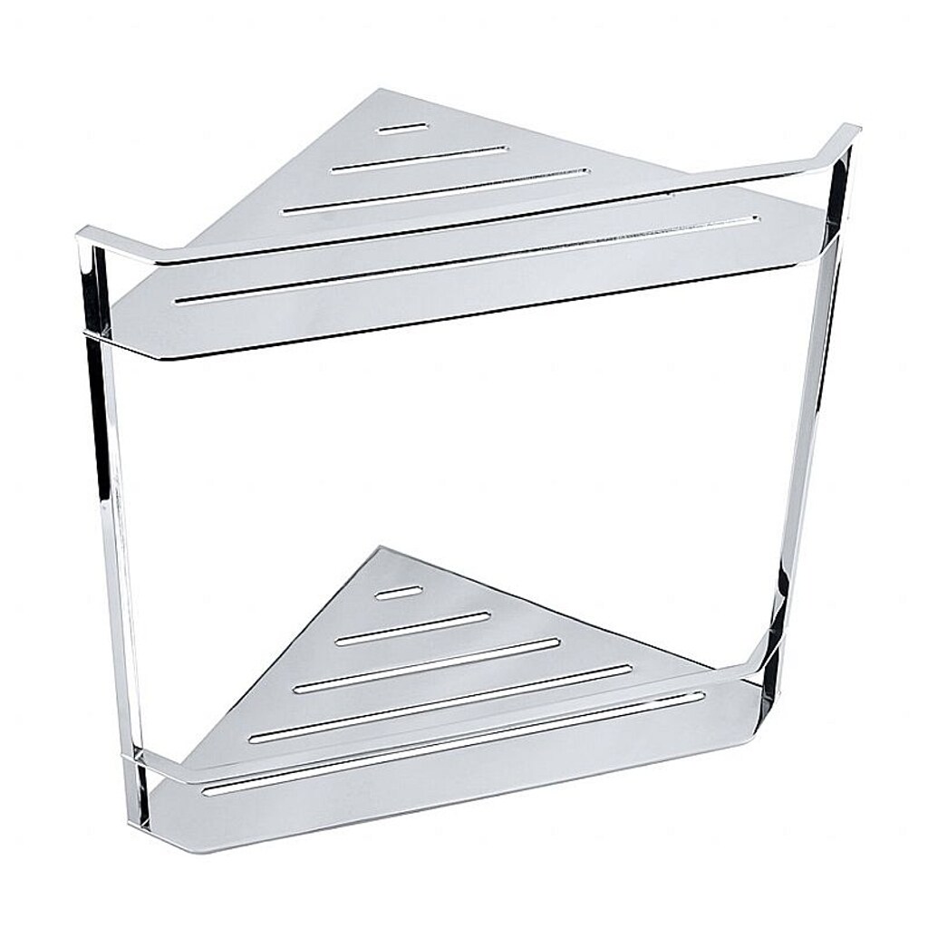 Brillantbad BYTRO Doppeleckseifenkorb Edelstahl Chrom poliert 205x340x365 mm f&uuml;r Bad & WC >> zum Bohren - Bild 1