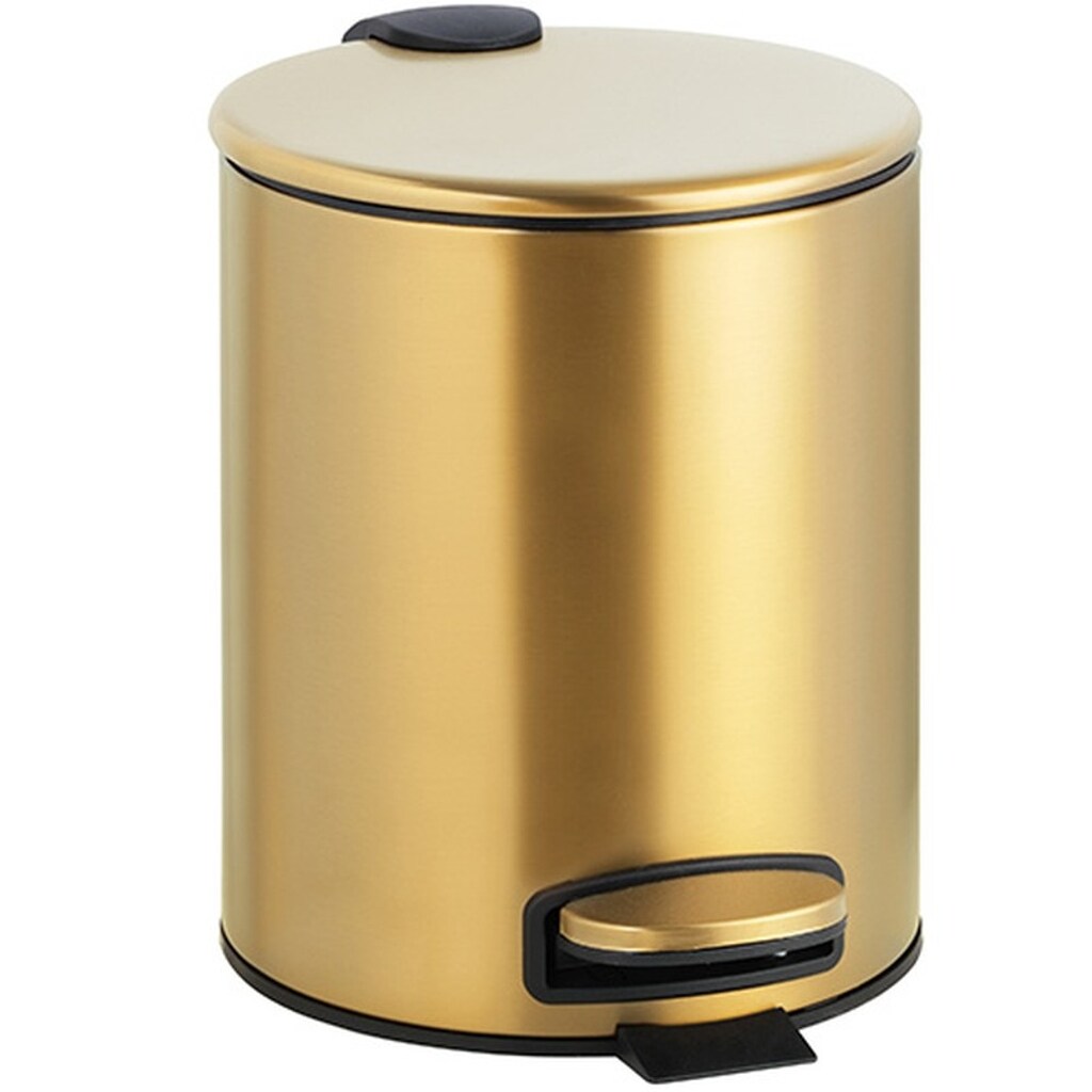 Brillantbad BABLO Abfalleimer Edelstahl Gold matt 260x205x265 mm, 5 Ltr für Bad & Küche >> Freistehend anwendbar